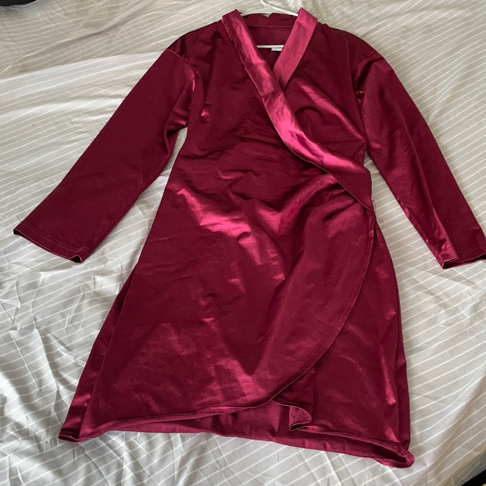 Silk/Satin Burgundy “Date Night” Dress